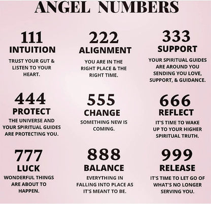 Angel Number Ring, Adjustable Open Cuff Ring Numerology Rings Luck Angel Number
