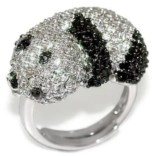 Alamode LO1515-7 Rhodium & Ruthenium Brass Ring with AAA Grade CZ, Black Dia