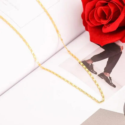 1Pc/3Pcs Men'S Women'S 16-30 Inch European Fashion Luxury Solid Chain Necklace B