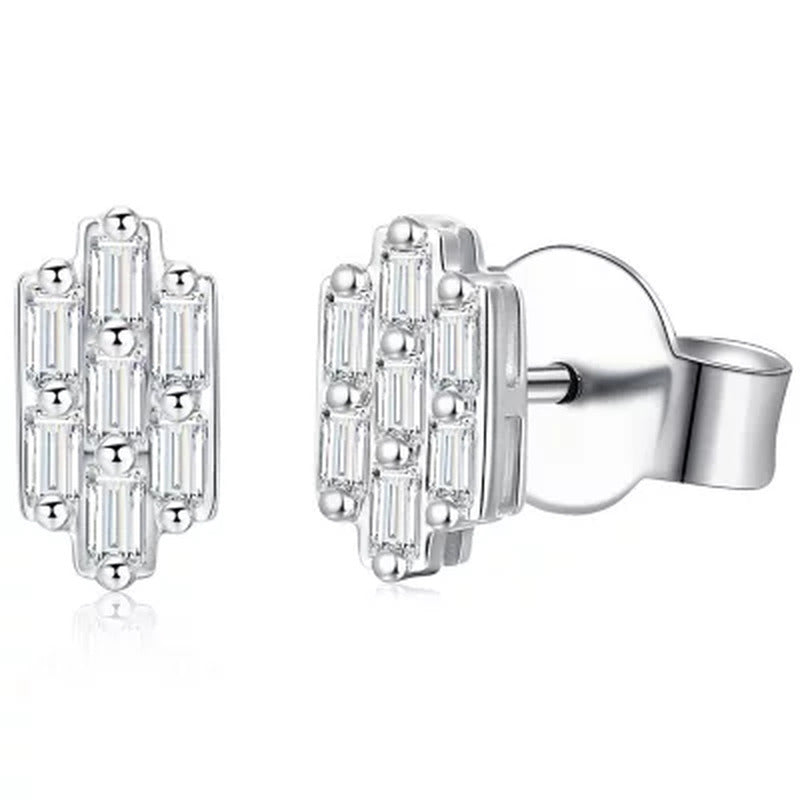 0.17 CT. T.W. Baguette Diamond Earrings in 14K White Gold