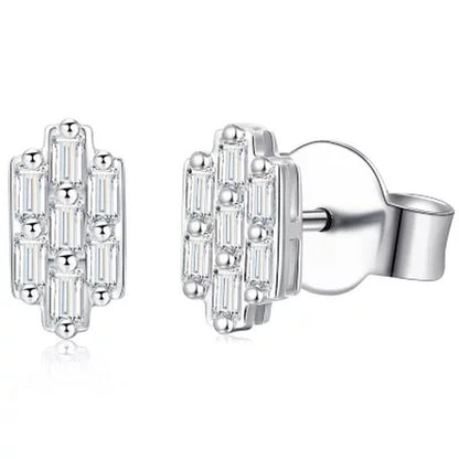 0.17 CT. T.W. Baguette Diamond Earrings in 14K White Gold