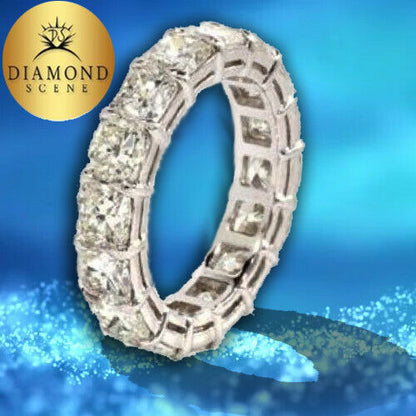 Cushion Cut Diamond Eternity Band set in Platinum 6.93 ct Platinum