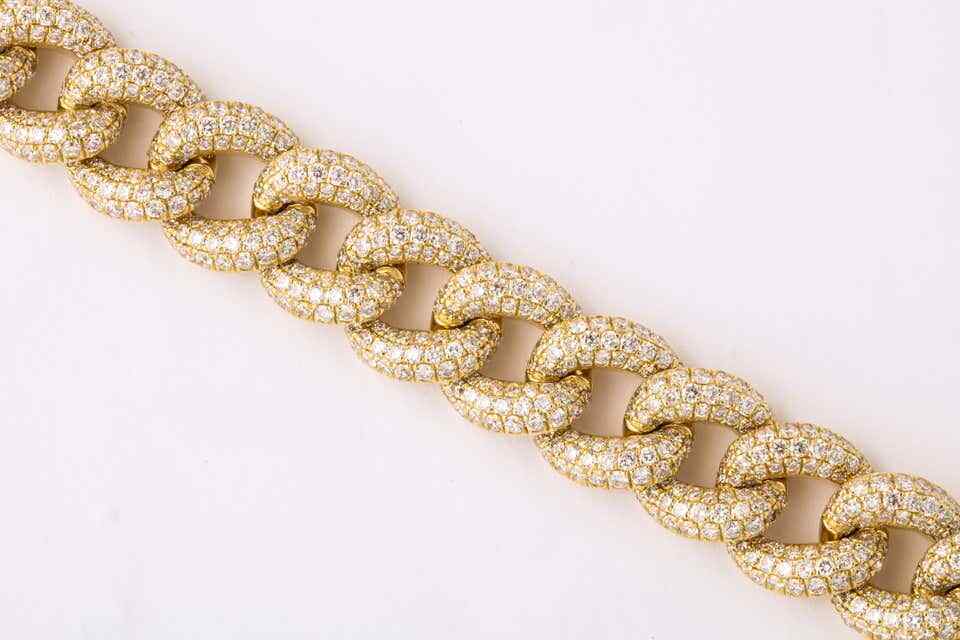 Diamond Link Bracelet Yellow Gold