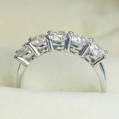 Queen Brilliance 1.5 Ct Engagement Wedding Band Half Eternity Moissainite CZ Dia