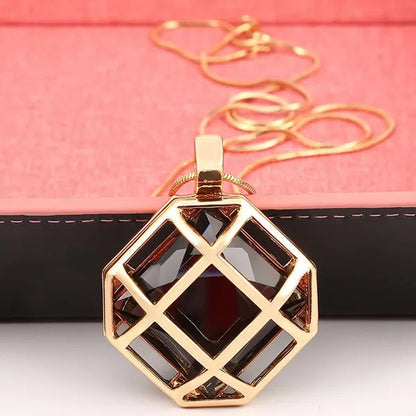 Square Diamond White Simple Fashion Square Openwork Sweater Chain