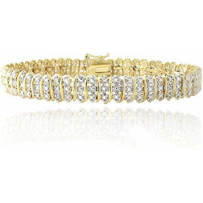 1 Carat T.W. Diamond Gold-Tone S-Pattern Tennis Bracelet