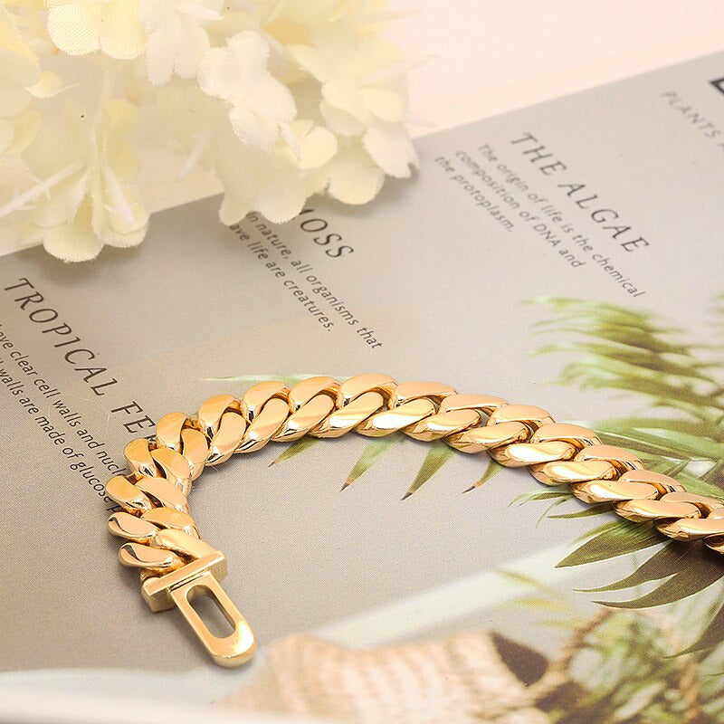 AEAW Moissanite Luxury Cuban Curb Miami Link Chain Bracelet for Men Rapper