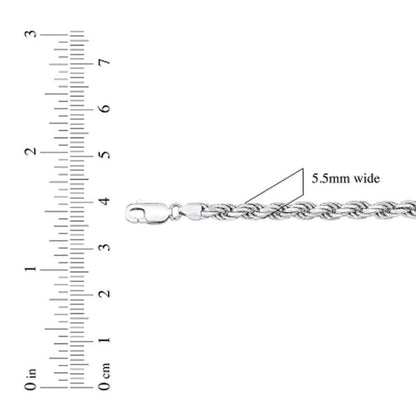 Solid Rope Chain in Italian Sterling Silver