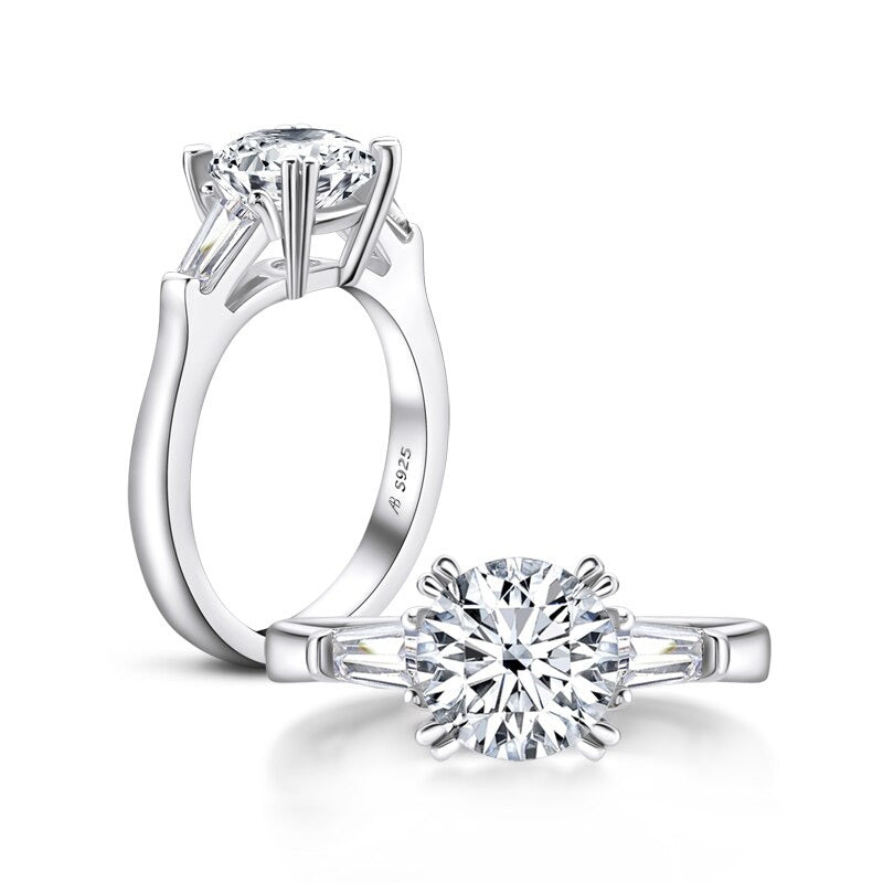 2.0Carat round D Color Moissanite Engagement Ring with GRA for Women