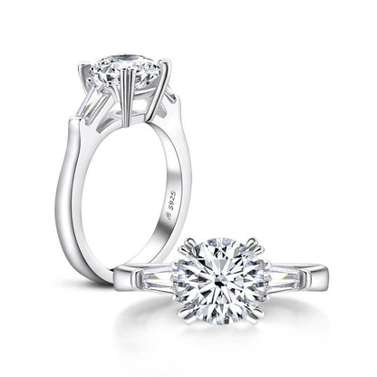 2.0Carat round D Color Moissanite Engagement Ring with GRA for Women
