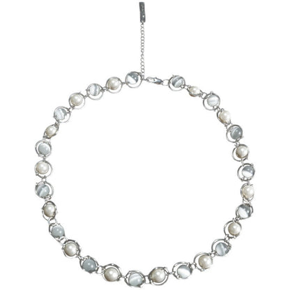 Saturn Structure Pearl Opal Beaded Necklace