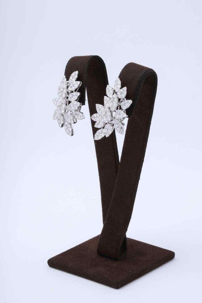 Pave Diamond Cluster Earrings