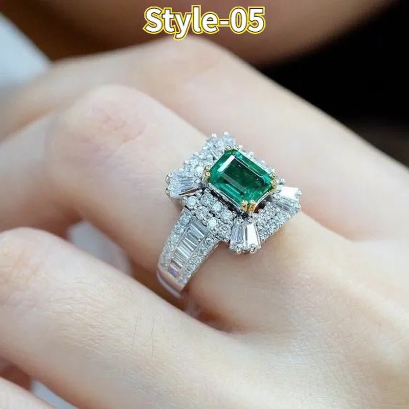 9 Style Exquisite Fashion Rings for Women Elegant Fashion Jewelry Natural Gemsto
