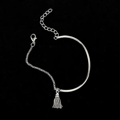 4Pcs/Set New Silver Metal Tassels Sequins Chains Bracelets Set Combination Fashi