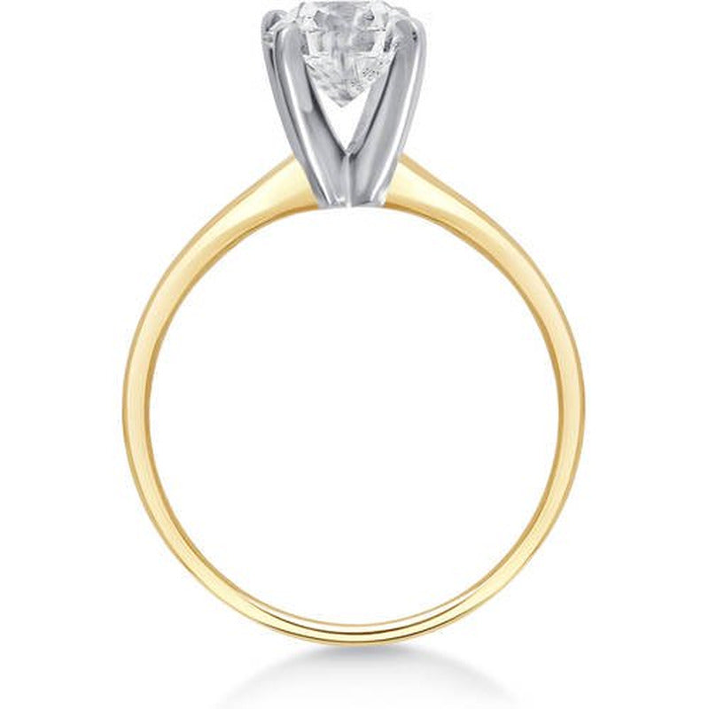 Arista 0.50 Carat T.W. round White Diamond Solitaire Ring in 14K Yellow Gold (H-