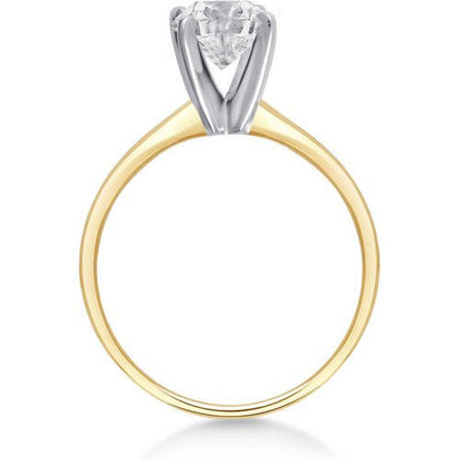 Arista 0.50 Carat T.W. round White Diamond Solitaire Ring in 14K Yellow Gold (H-