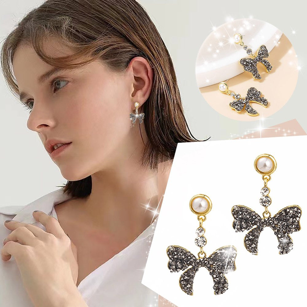 Rose Gold Earrings for Women Bow Earrings Jewellery Birthday Proposal Gift Weddi