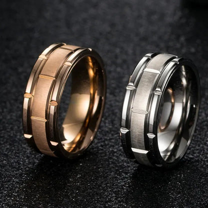 Simple Style Fashion Trendy 316L Stainless Titanium Steel Men Personalized Ring