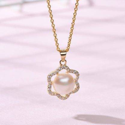 White Steamed Bun Shaped Freshwater Pearl Pendant
