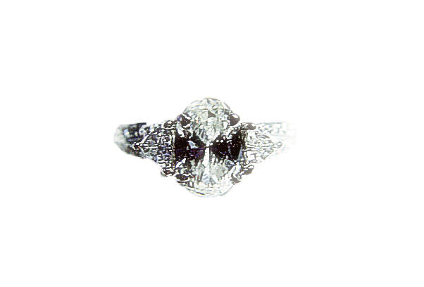 CERTIFIED DIAMOND OVAL SHAPE 8.42X5.70X3.81MM 2 TRILLION ROUND ENGAGEMENT RING