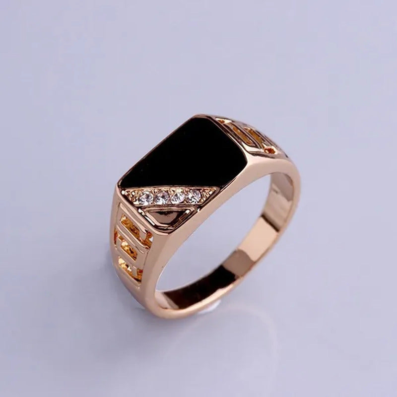 Fashion Male Jewelry Classic Color Wedding Ring Black Enamel Rings for Men Chris