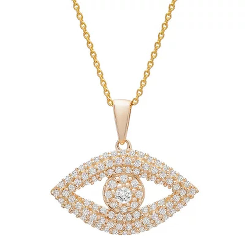 0.33 CT. T.W. Diamond Evil Eye Pendant in 14K Yellow Gold (I, I1)