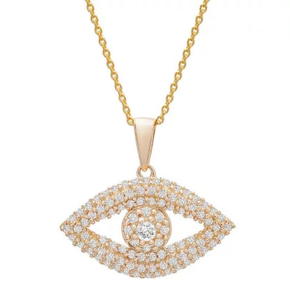 0.33 CT. T.W. Diamond Evil Eye Pendant in 14K Yellow Gold (I, I1)