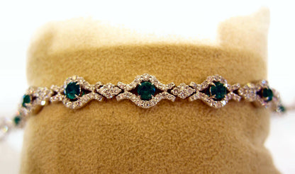 EMERALD 1.85 CT ROUND SHAPE DIAMOND 2.70 CT EMERALD DIAMOND BRACELET EMERALD