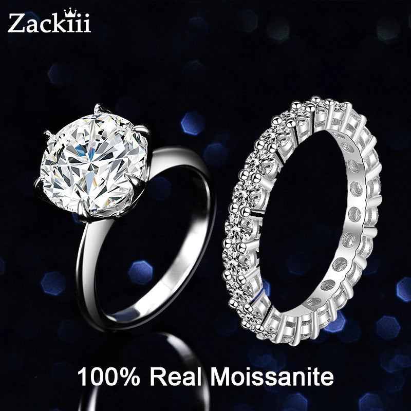 5Ct Moissanite Solitaire Ring for Women 3MM Infinite Full Enternity Diamond