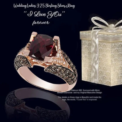 Retro Luxury Natural Red Stone Handmade Crown Ring Women'S Silver Colors Ring Pr