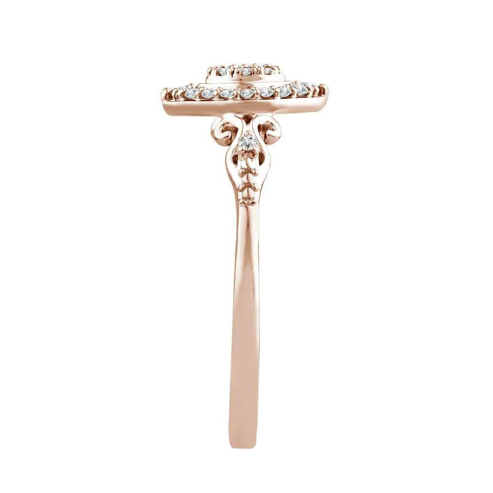 Color of Love 1/5 Cttw Diamond Promise Ring in 10KT Pink Gold (I3)