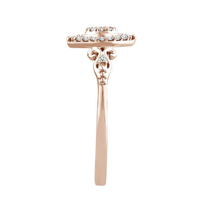 Color of Love 1/5 Cttw Diamond Promise Ring in 10KT Pink Gold (I3)