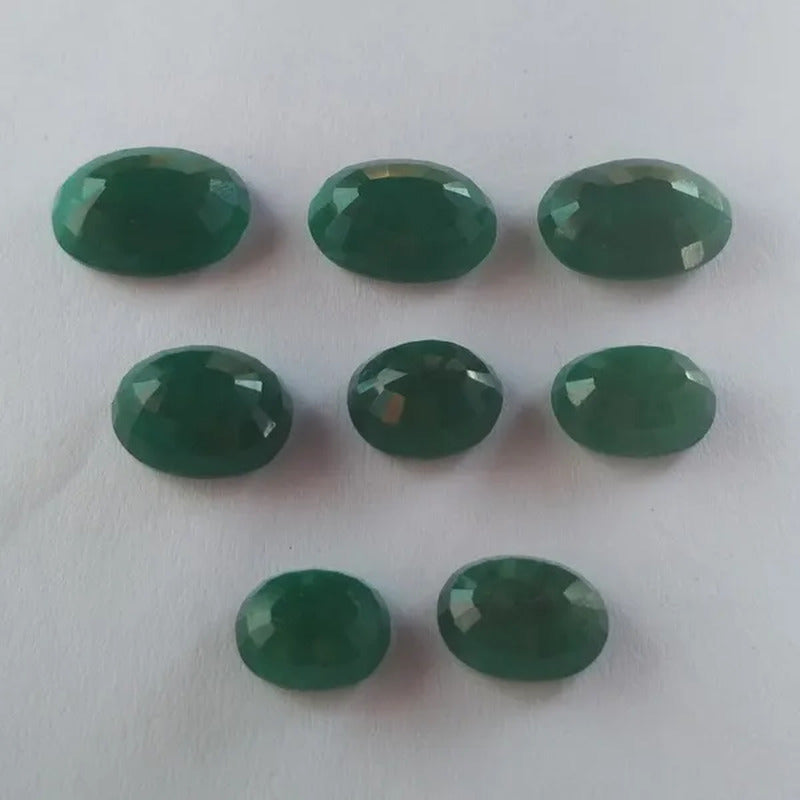 NATURAL ZAMBIAN EMERALD OVAL SHAPE CUT FACETED LOOSE GEMSTONES