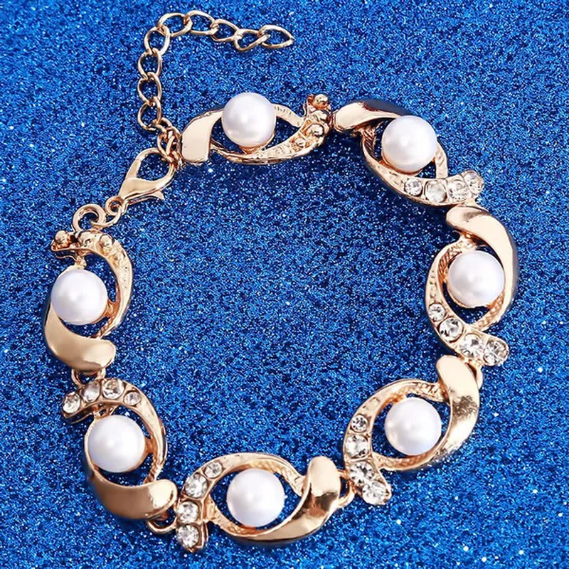 European and American Creative New Pearl Necklace Suit, Alloy Diamond Necklace E