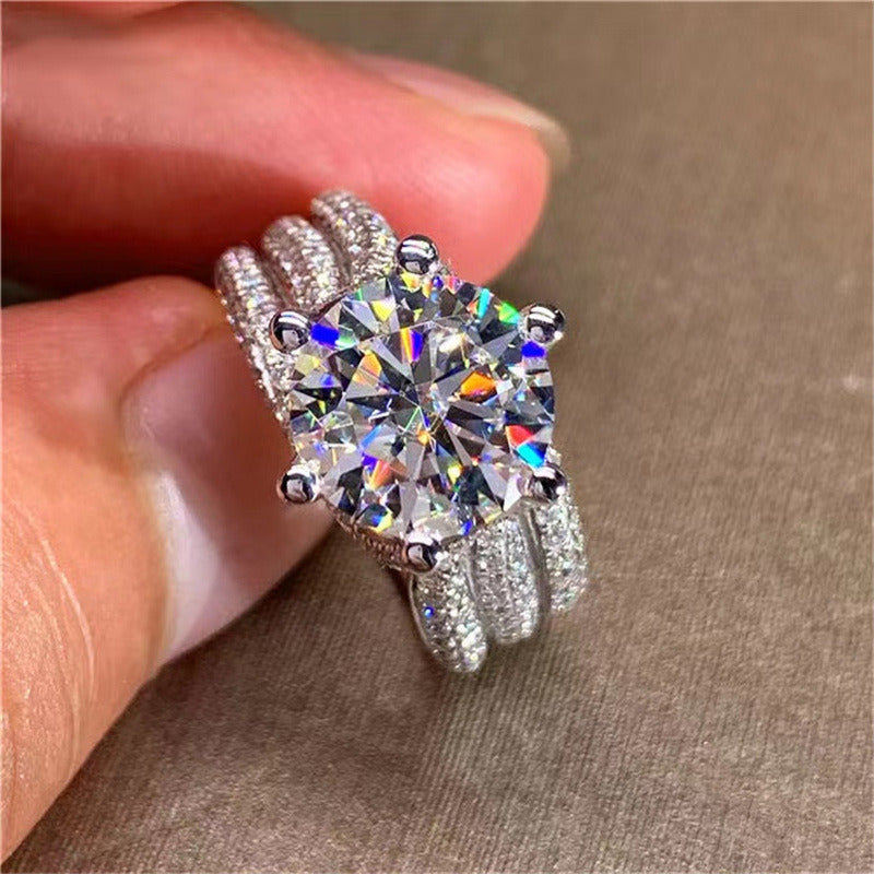 Moissanite Ring D Women'S Full Diamond Temperament