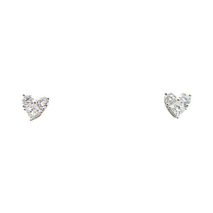 .82 CT DIAMOND 4 ROUND BRILLIANT SH 2 PRINCESS SHAPE STUD EARRING 18 K GOLD
