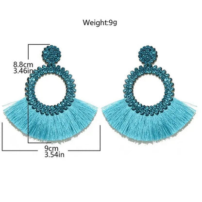 Tassel Earrings Women Punk Earings Fashion Jewelry Hanging Crystal Star Girls Ea