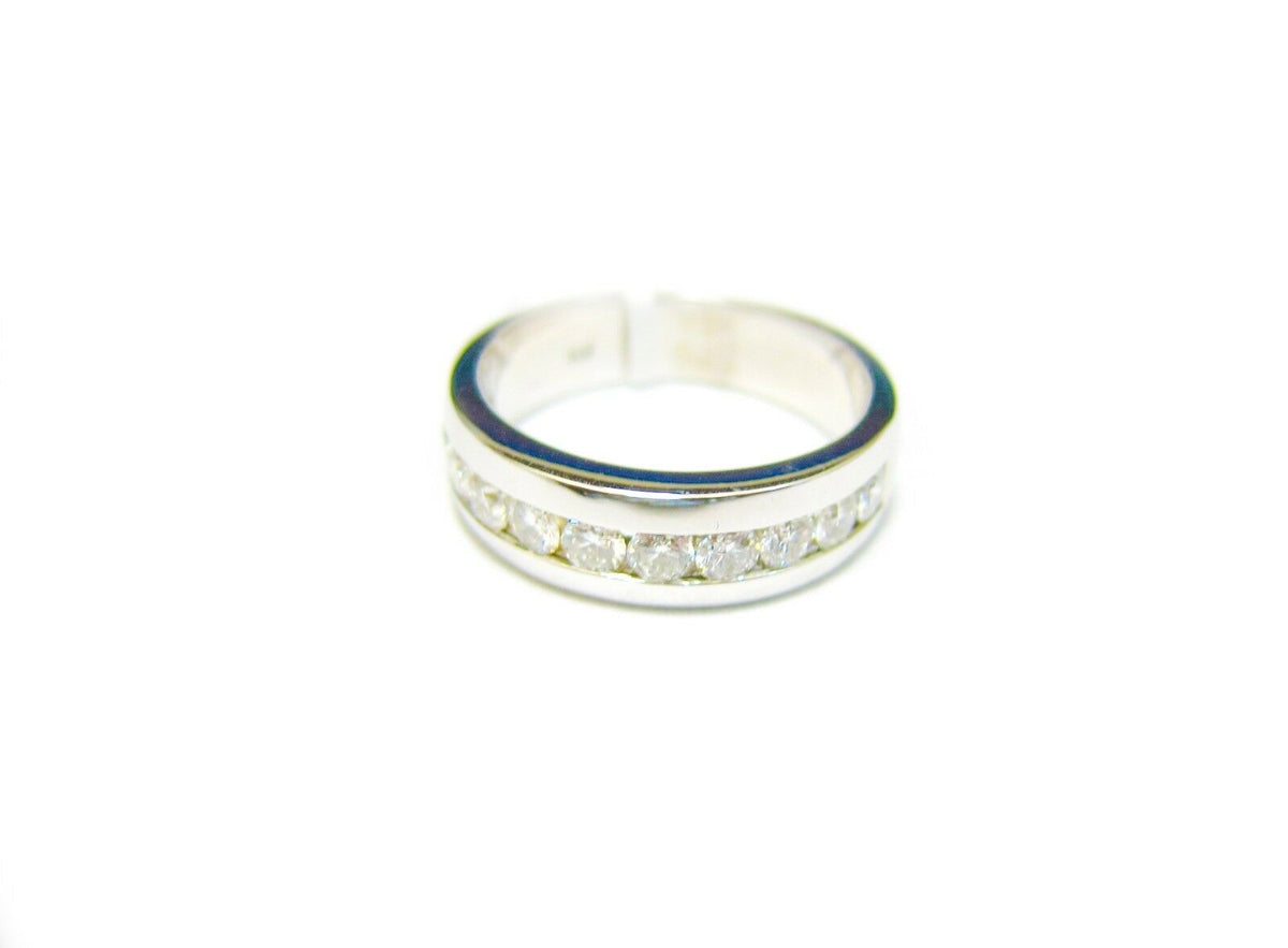 DIAMOND MENS ELEVEN ROUND BRILLIANT SHAPE CHANNEL SET BAND DIAMOND RING