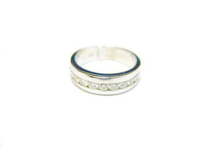 DIAMOND MENS ELEVEN ROUND BRILLIANT SHAPE CHANNEL SET BAND DIAMOND RING