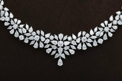 diamond necklace. 20.12 carats of round, pear and marquise shape diamonds 18 k
