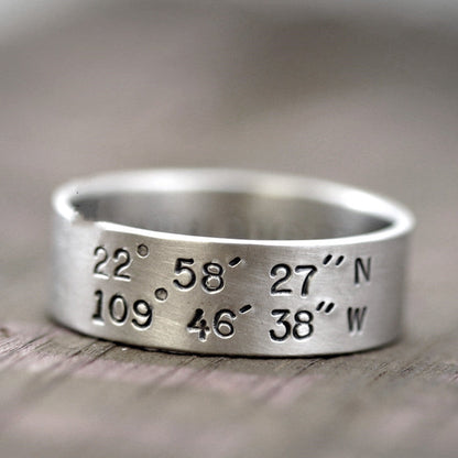 Coordinate Ring 925 Sterling Silver Handmade Male and Female Couple Ring