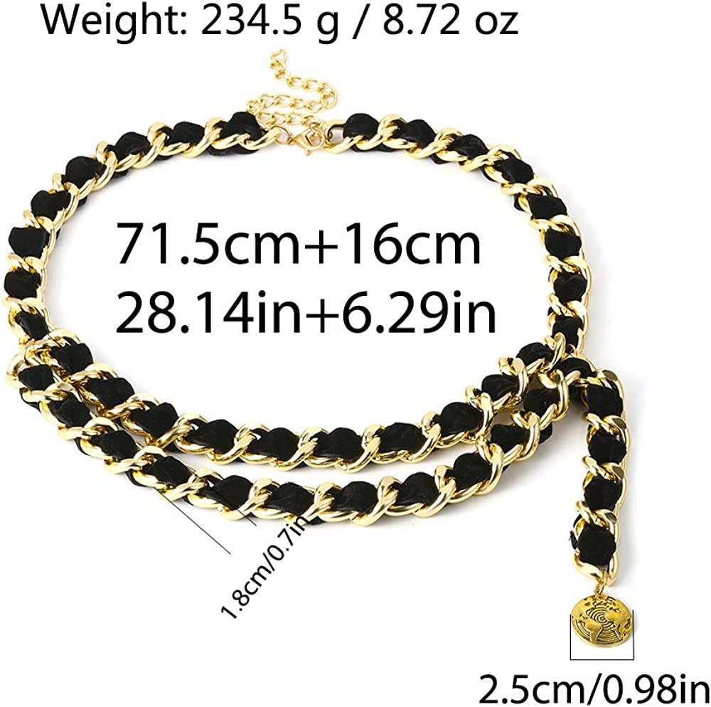 Alloy Waist Chain Body Chain Weave Rope Winding Twist Chain for Women Waist Belt