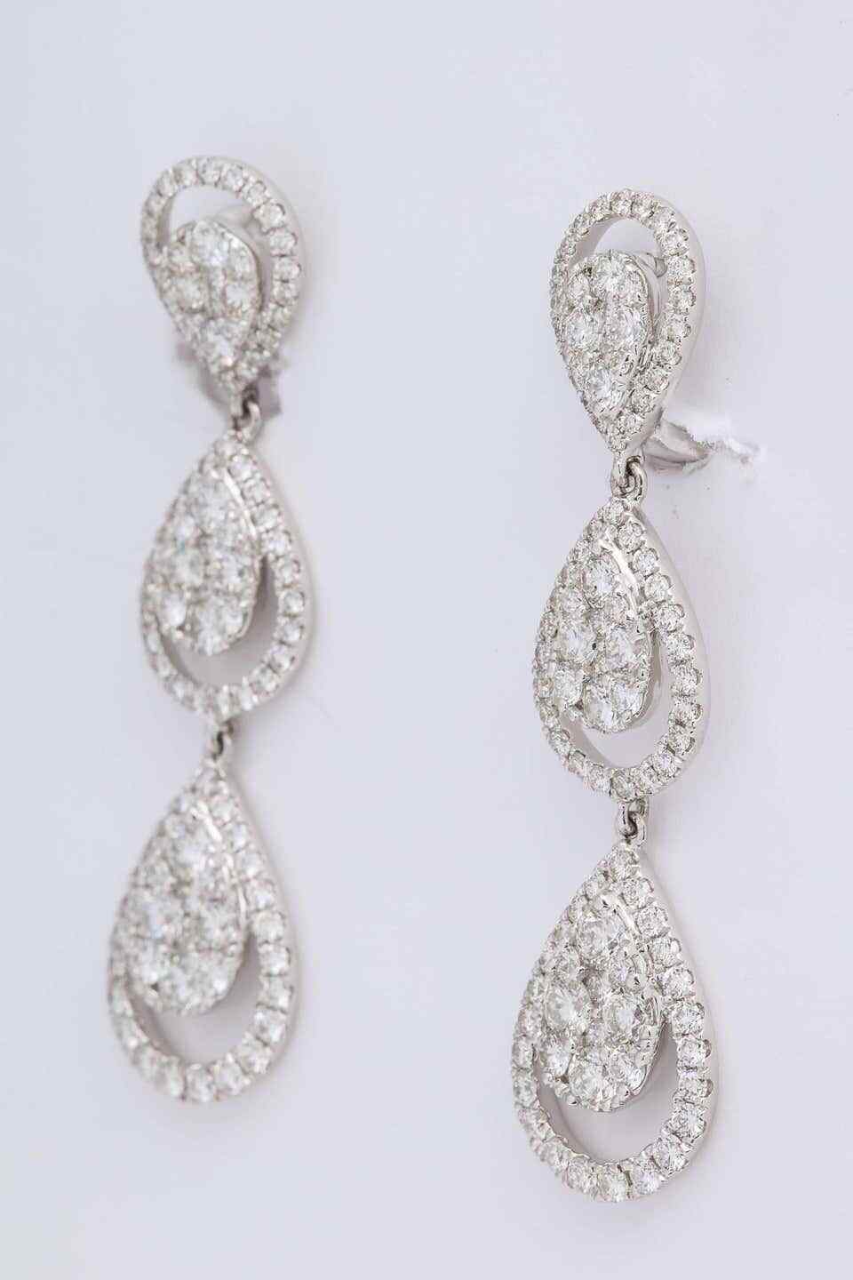 Diamond Dangle Drop Earrings