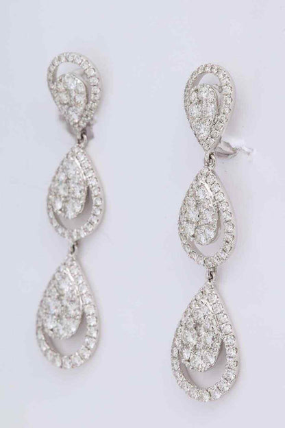 Diamond Dangle Drop Earrings
