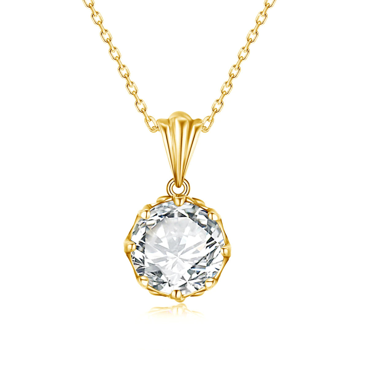 4 Carat Moissanite Necklace for Women D Color round Cut Pure 925 Silver Pass