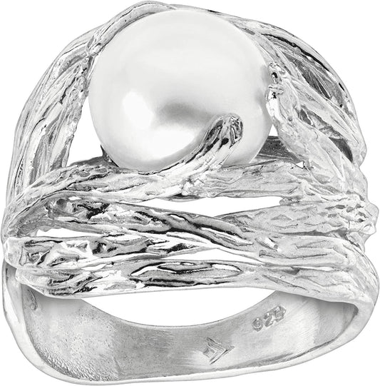 Silpada 'Nested Cultured Pearl' 9.5-10 Mm Freshwater Cultured Pearl Ring in Ster