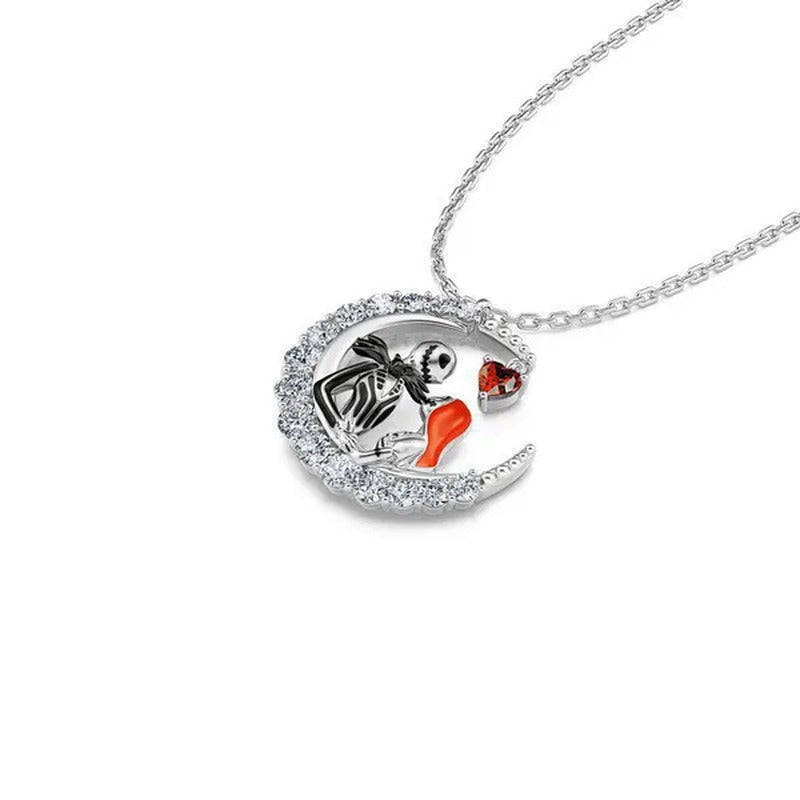 Beautiful Creativity 925 Silver Necklace Eternal Love Retro Skull Partner Neckla
