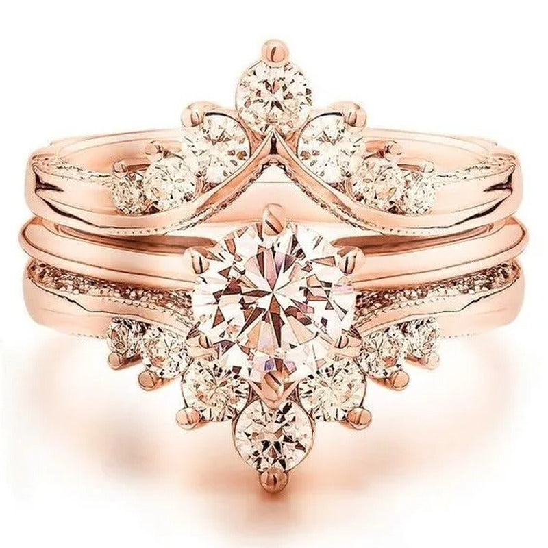 Gorgeous 18K Rose Gold Natural Morganite Gemstone Engagement Ring with Diamond V