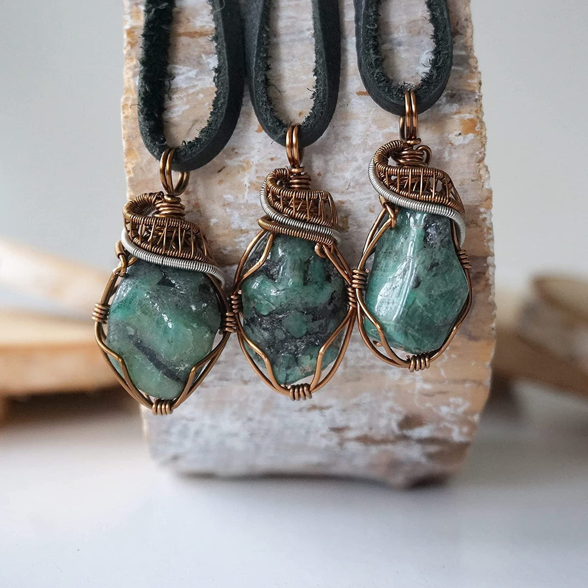 Men’S Green Emerald Necklace - Natural Emerald Necklace - May Birthstone - 24 In
