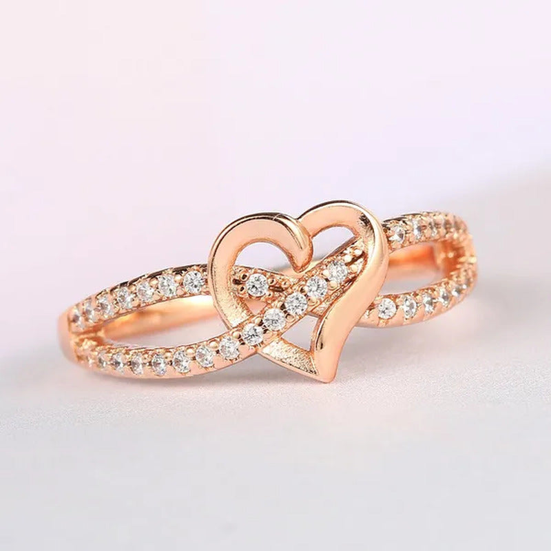 New Infinity Heart Cross Ring Promise Ring Forever Diamond Ring Heart Ring Silve